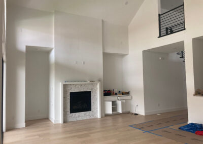 interior painting new construction great room high ceilings fireplace freshly painted walls