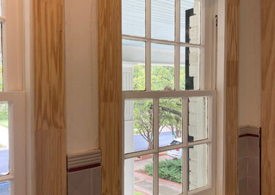 trim painting bathroom window door casing bare wood trim installed ready for priming