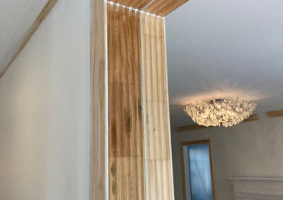 trim painting doorway fluted trim header detail bare wood casing surface prep