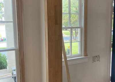 trim painting window casings corner column bare wood trim installed between windows