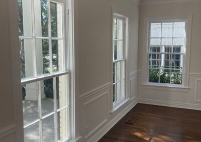 trim painting white window trim wainscoting crown molding corner room finished result